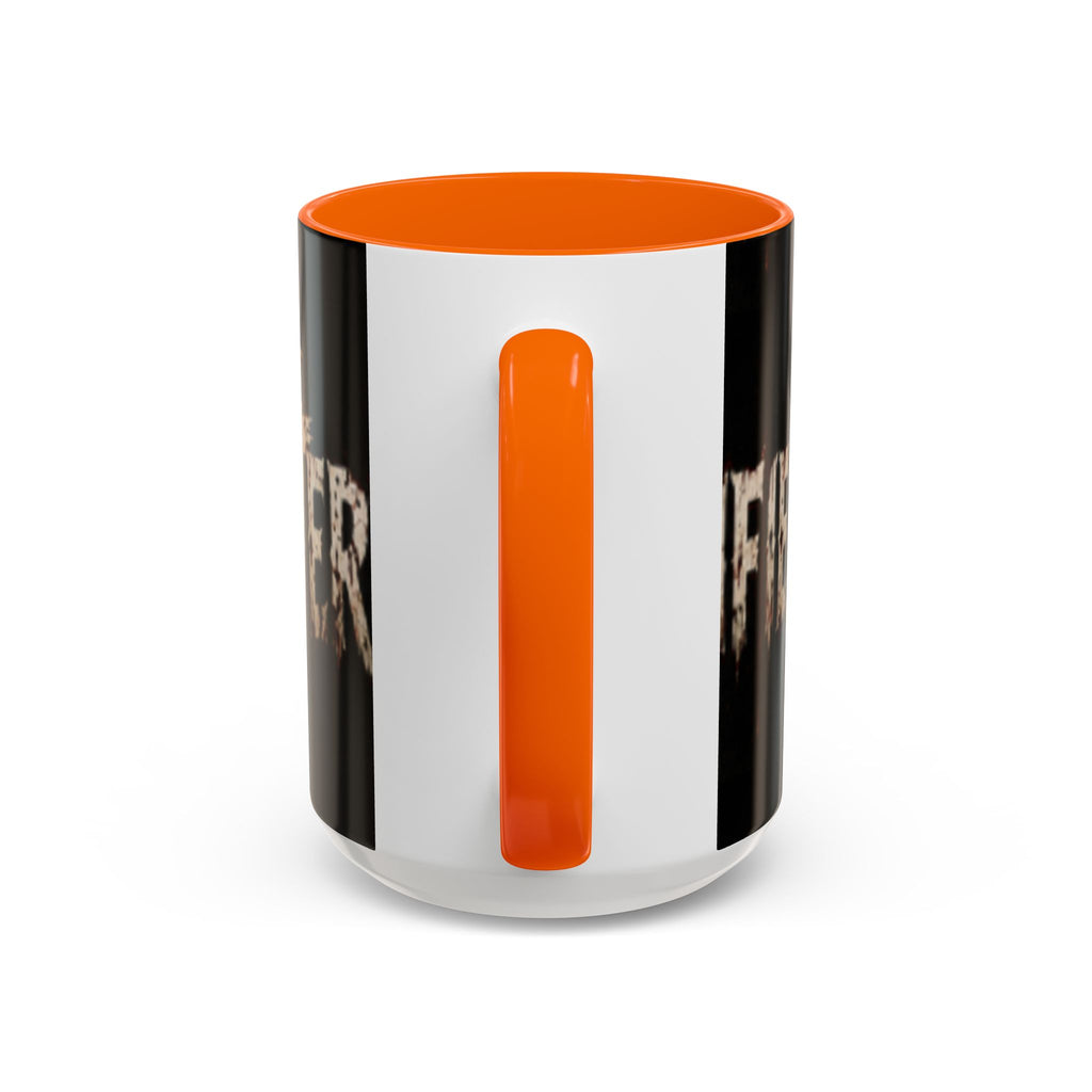 Terrified Horror Accent Coffee Mug — Gothic Scary Text Design (11/15 oz)