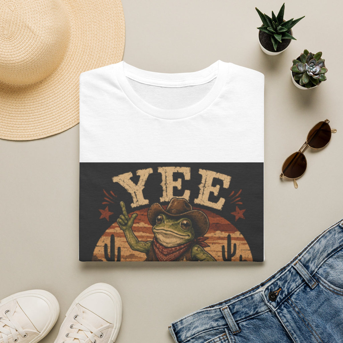 Yee Haw Frog T-Shirt — Vintage Cowboy Frog Graphic Tee