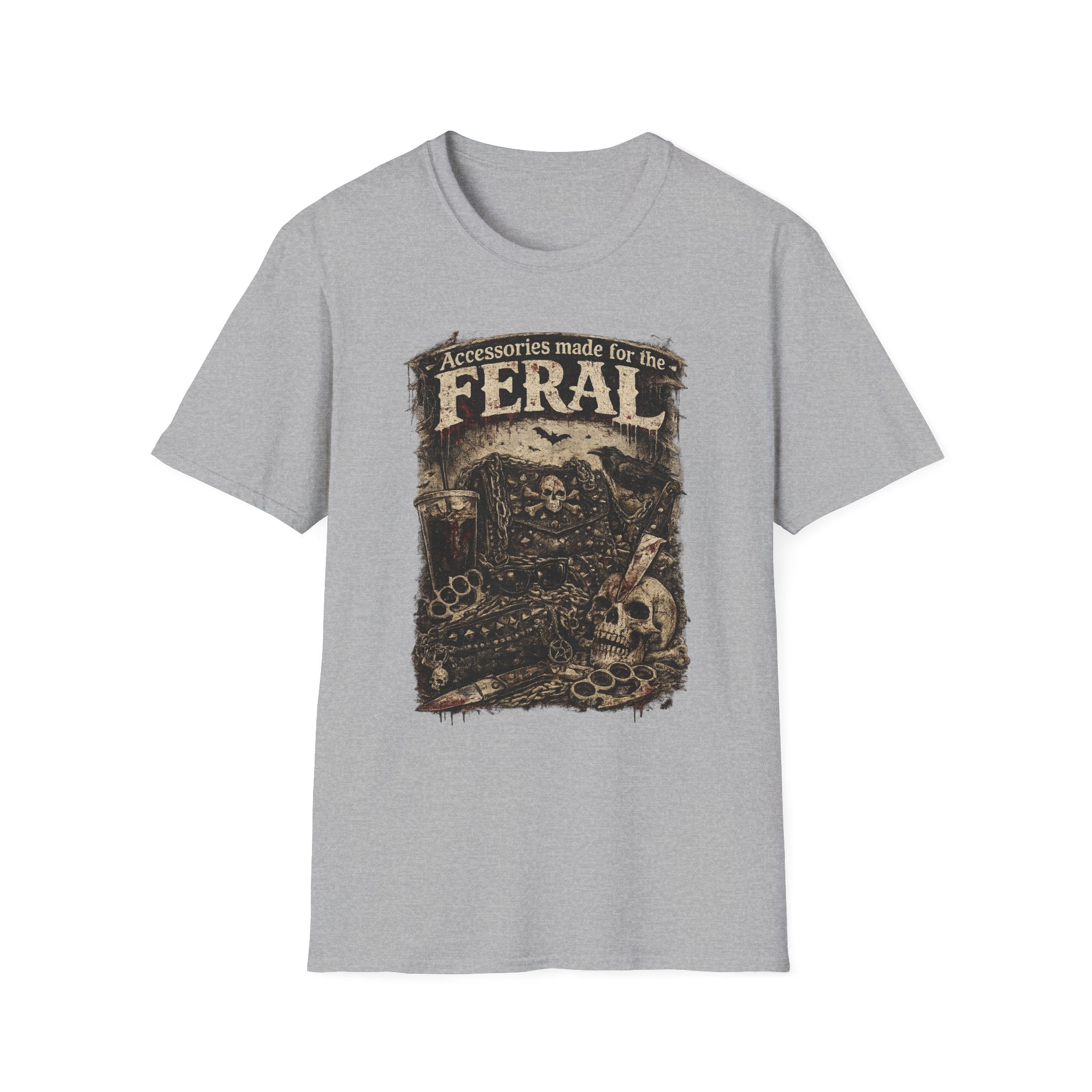 Feral Graphic T-Shirt — "Accessories Made for the Feral" Vintage Skull Tee
