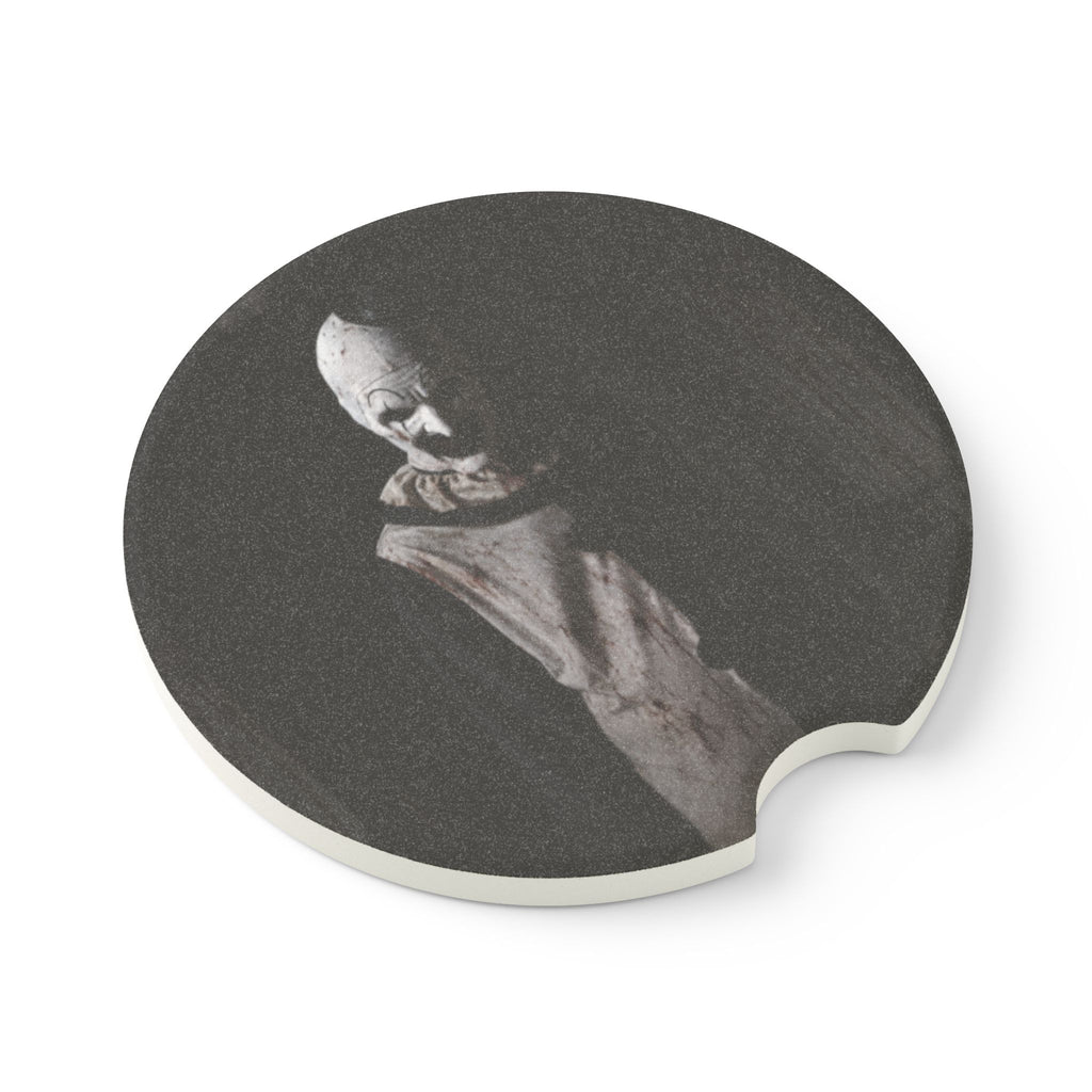 Creepy Clown Soapstone Car Coaster – Dark Horror Car Cup Holder Insert