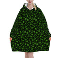 Adult Blanket Hoodie Green Leaves