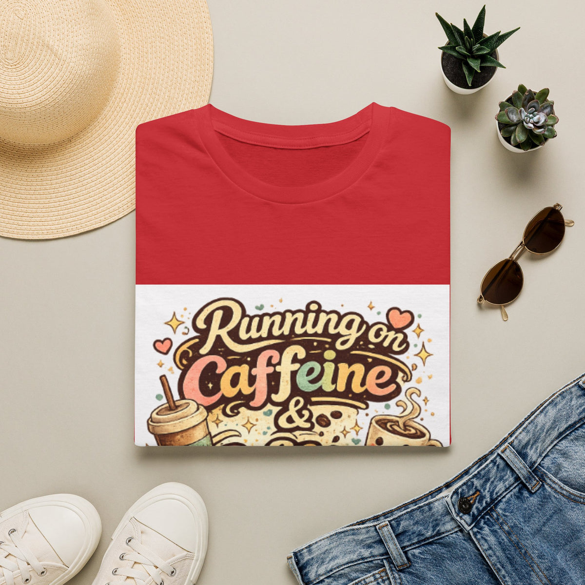 Running on Caffeine T-Shirt — Funny Coffee Lover Tee
