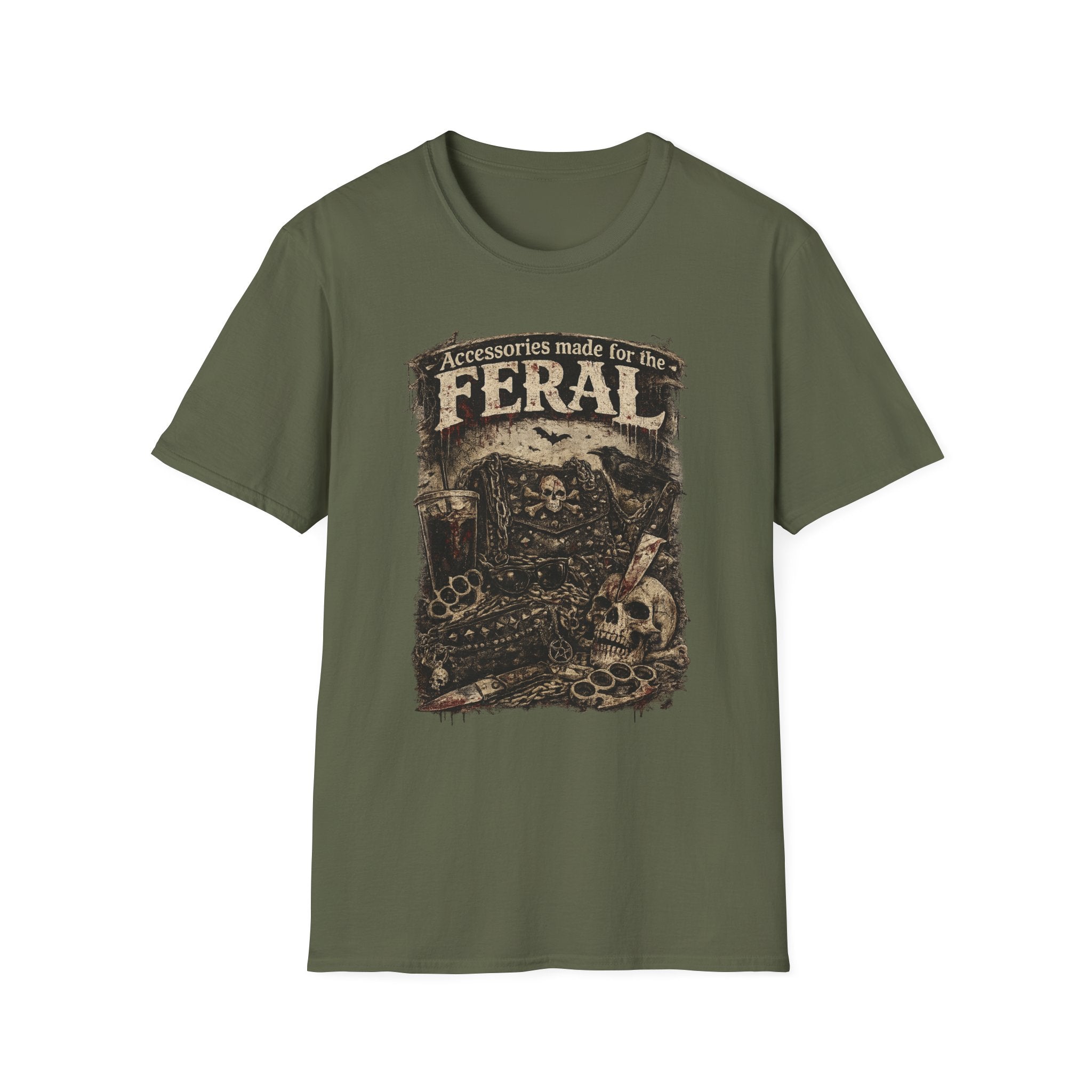 Feral Graphic T-Shirt — "Accessories Made for the Feral" Vintage Skull Tee