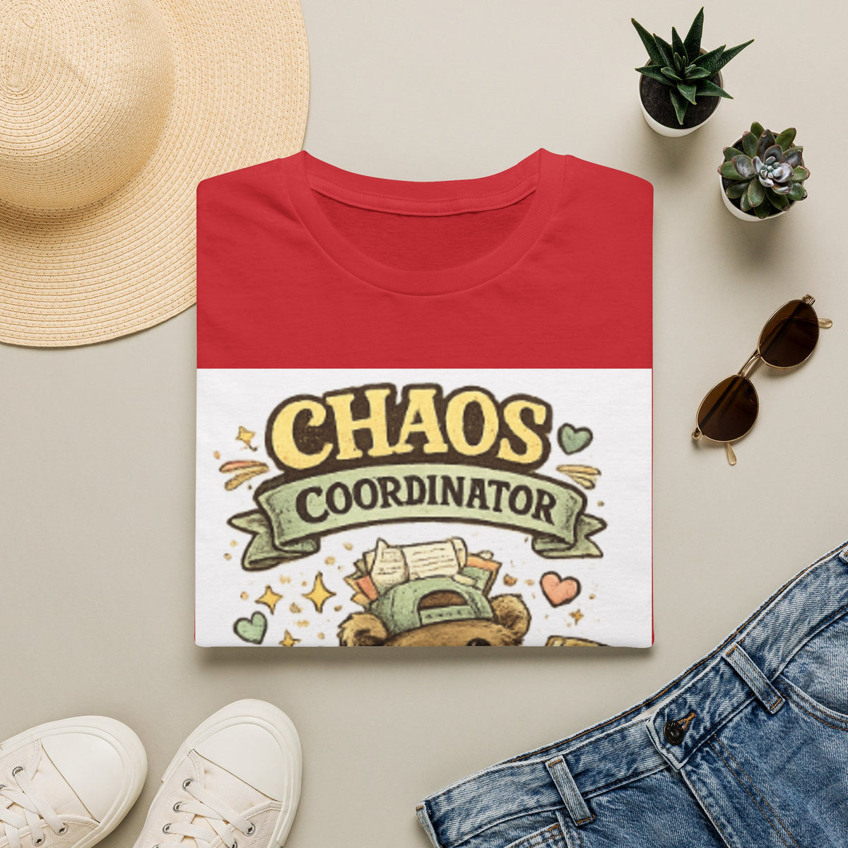 Chaos Coordinator T-Shirt — Cute Raccoon Organizer Graphic Tee