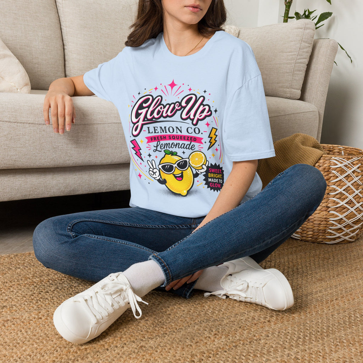 Glow Up Lemon Co. T-Shirt — Retro Cute Lemonade Graphic Tee