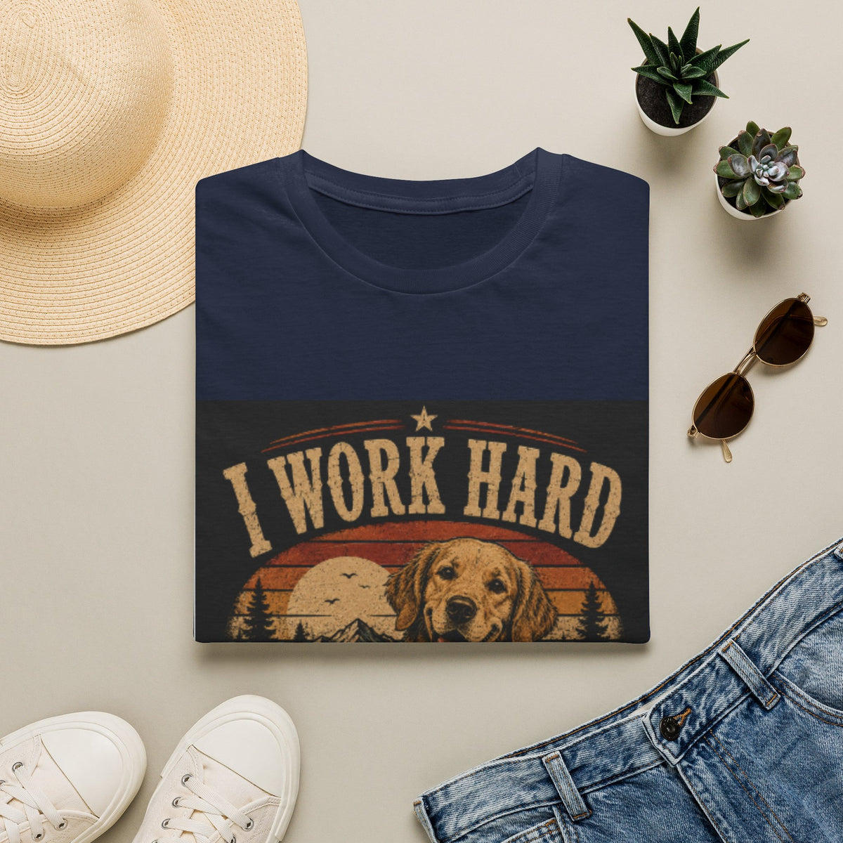 T-Shirt — "I Work Hard So My Dog Can Have a Better Life" Vintage Dog Lover Tee