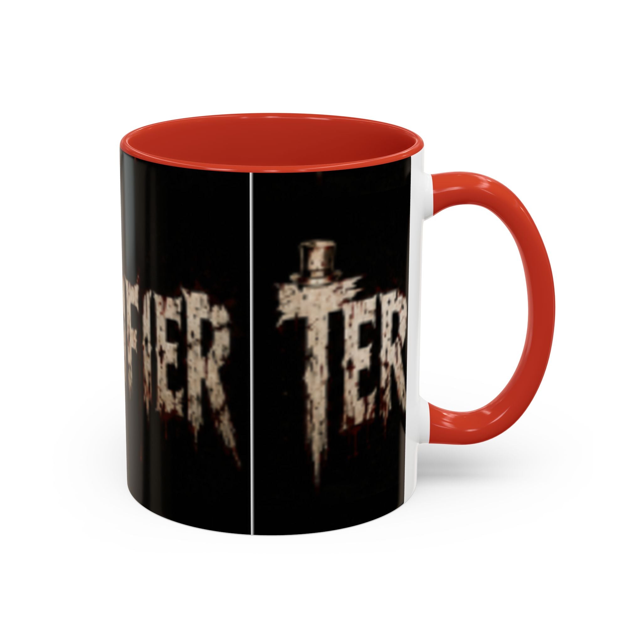 Terrified Horror Accent Coffee Mug — Gothic Scary Text Design (11/15 oz)