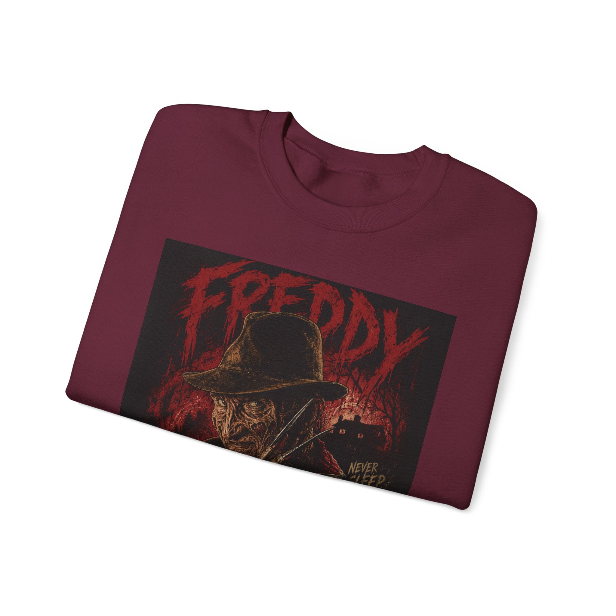 Freddy Krueger Horror Crewneck Sweatshirt - "Welcome To My Nightmare Bitch" Graphic