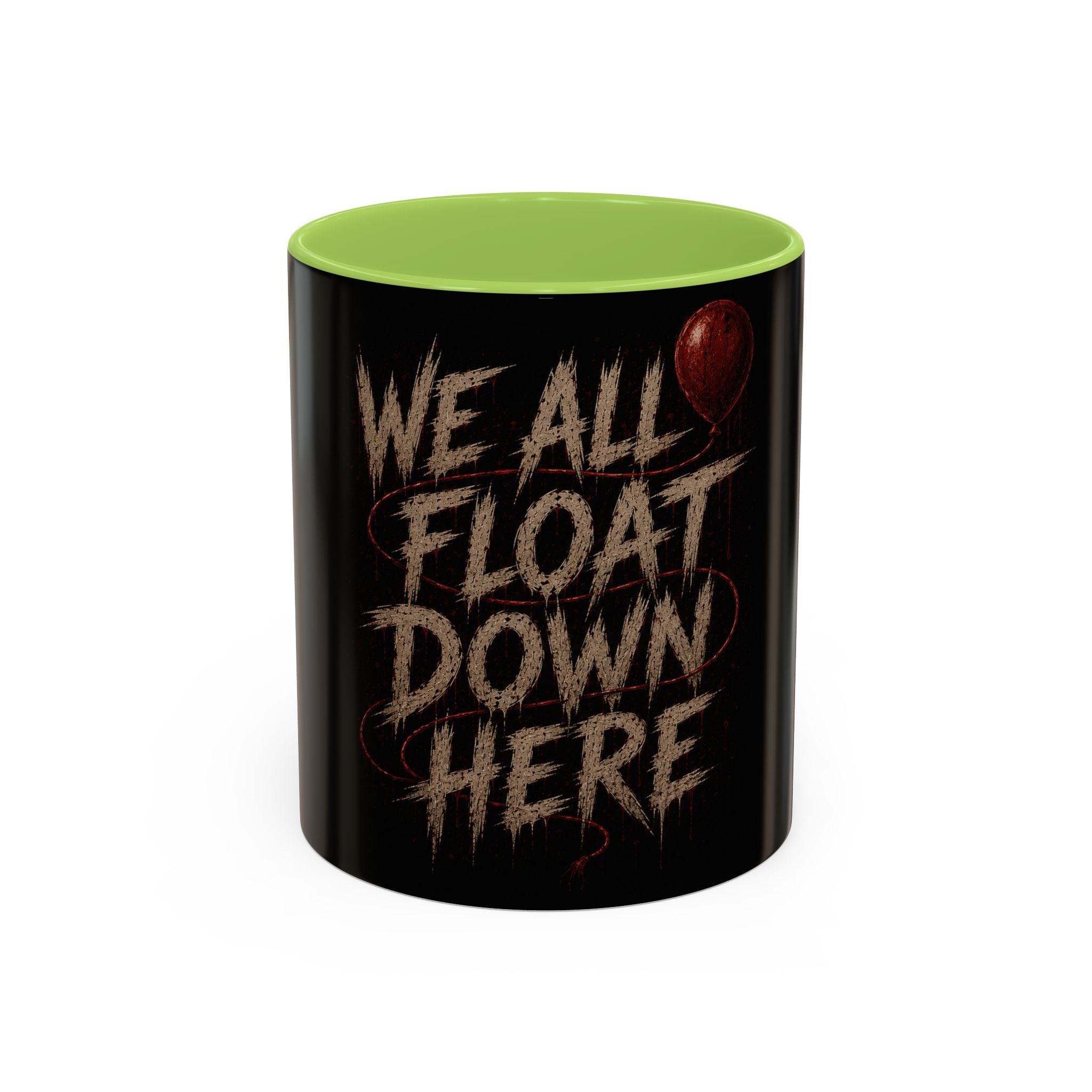 We All Float Down Here Coffee Mug — Horror Balloon Accent Mug (11/15oz)