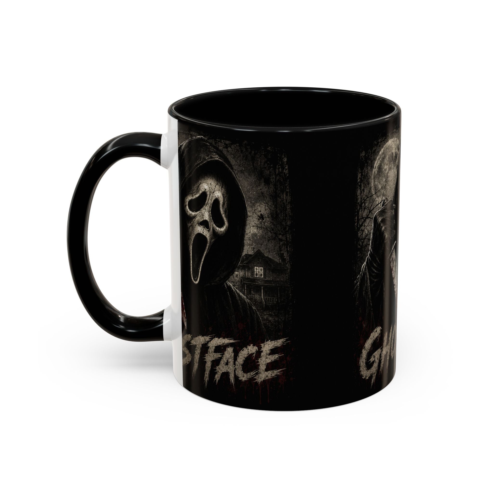 Ghostface Horror Coffee Mug – Halloween Killer Mask Design (11/15 oz)