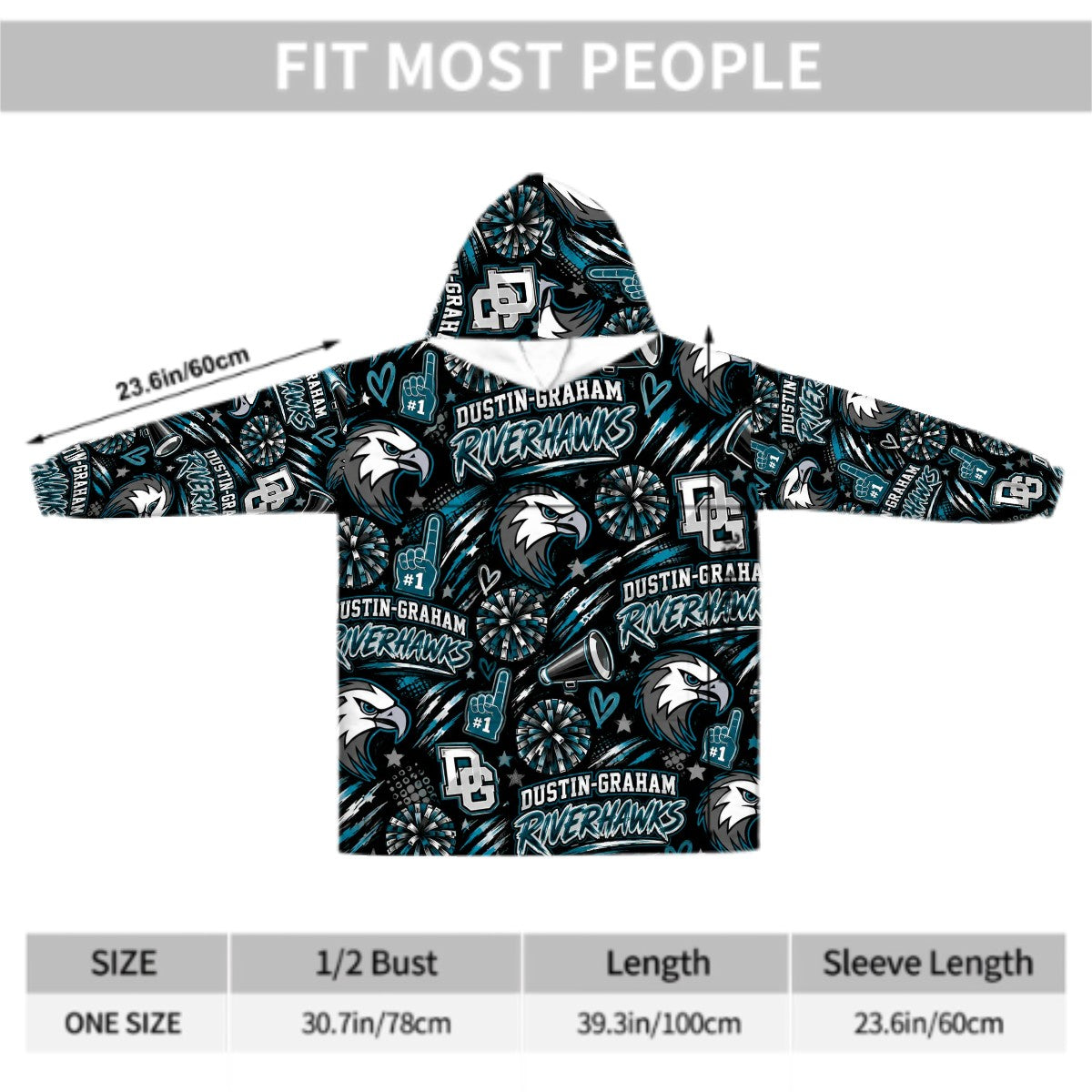 Adult Blanket Hoodie DustinGraham
