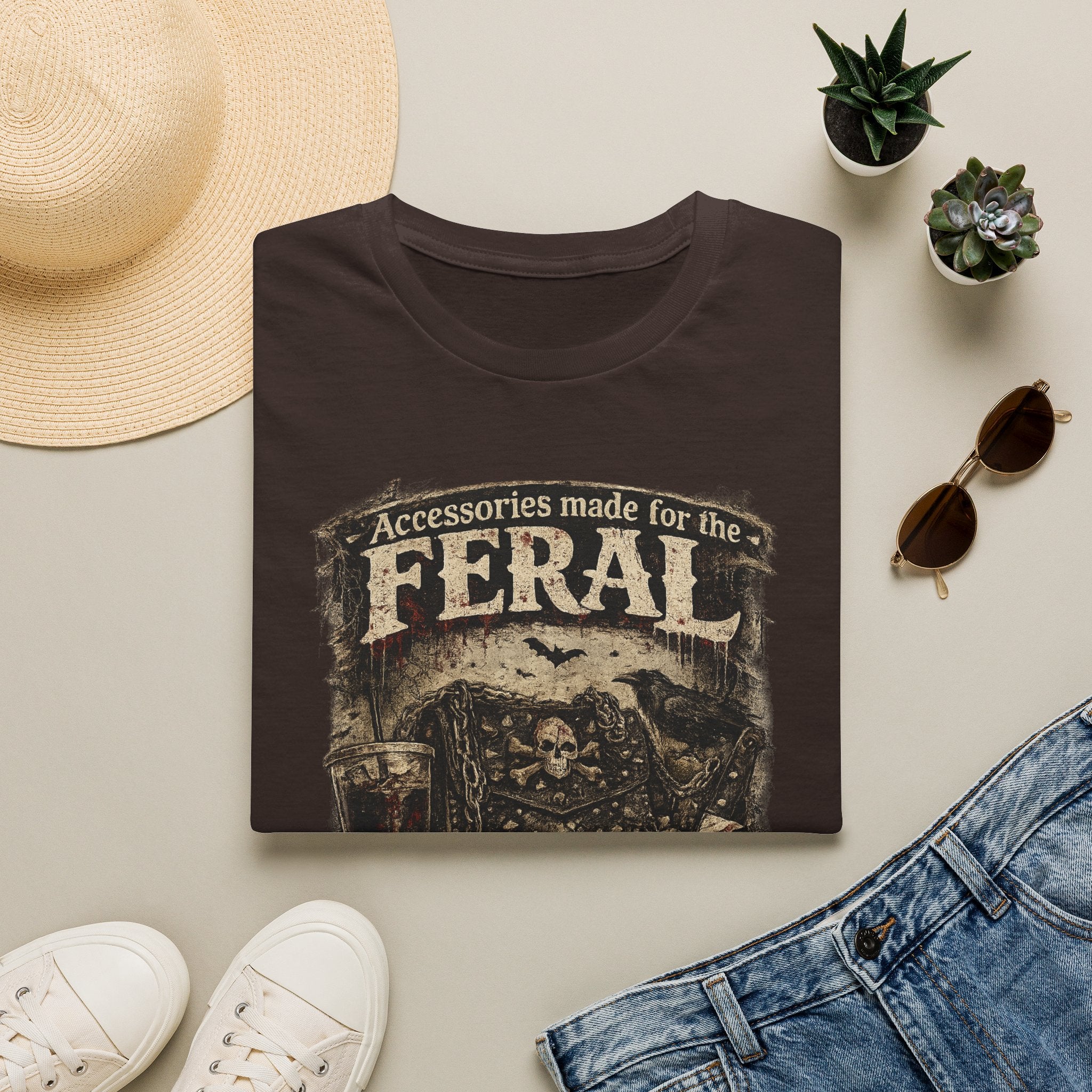 Feral Graphic T-Shirt — "Accessories Made for the Feral" Vintage Skull Tee