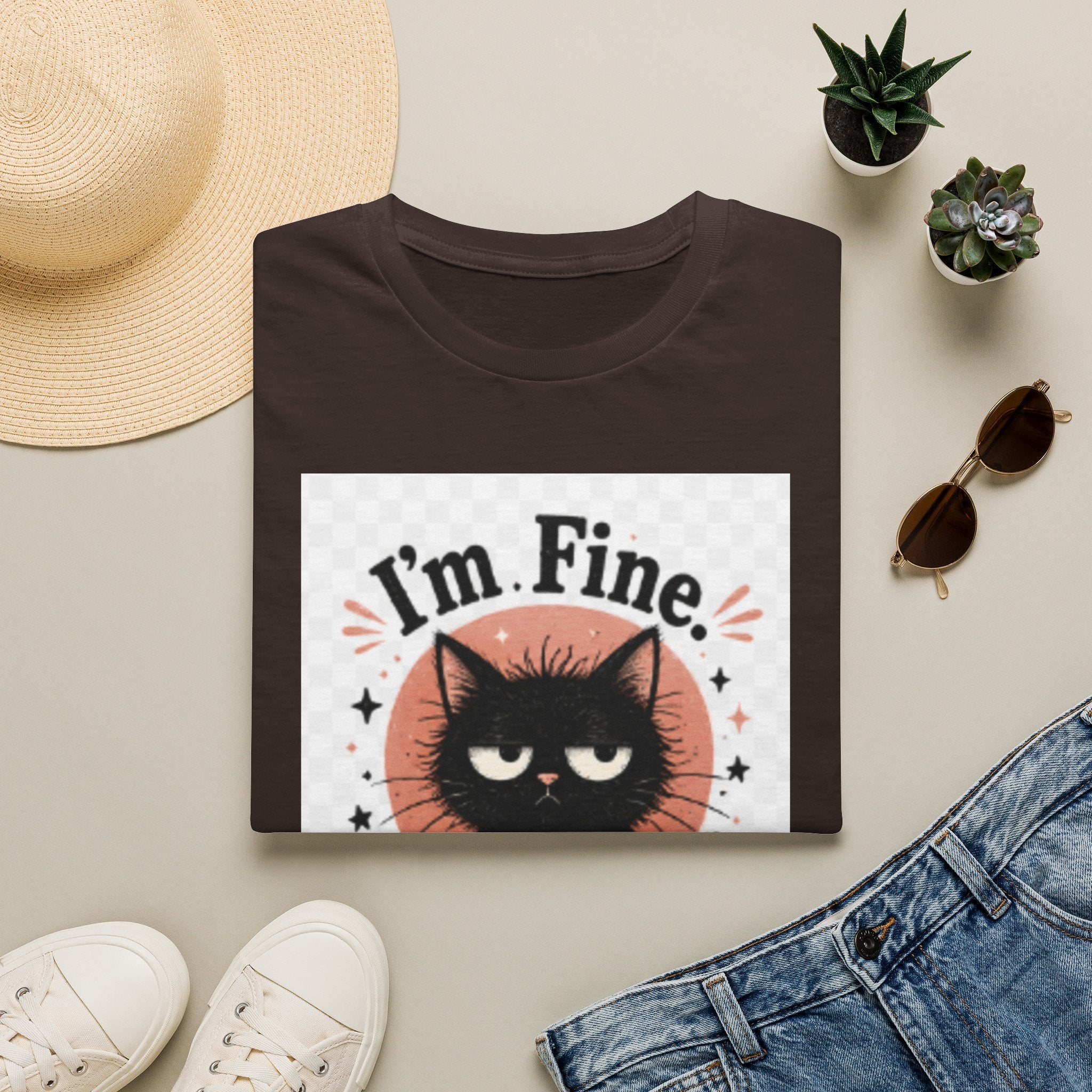 I'm Fine Cat T-Shirt — Funny Grumpy Cat Graphic Tee ("It’s Everyone Else")