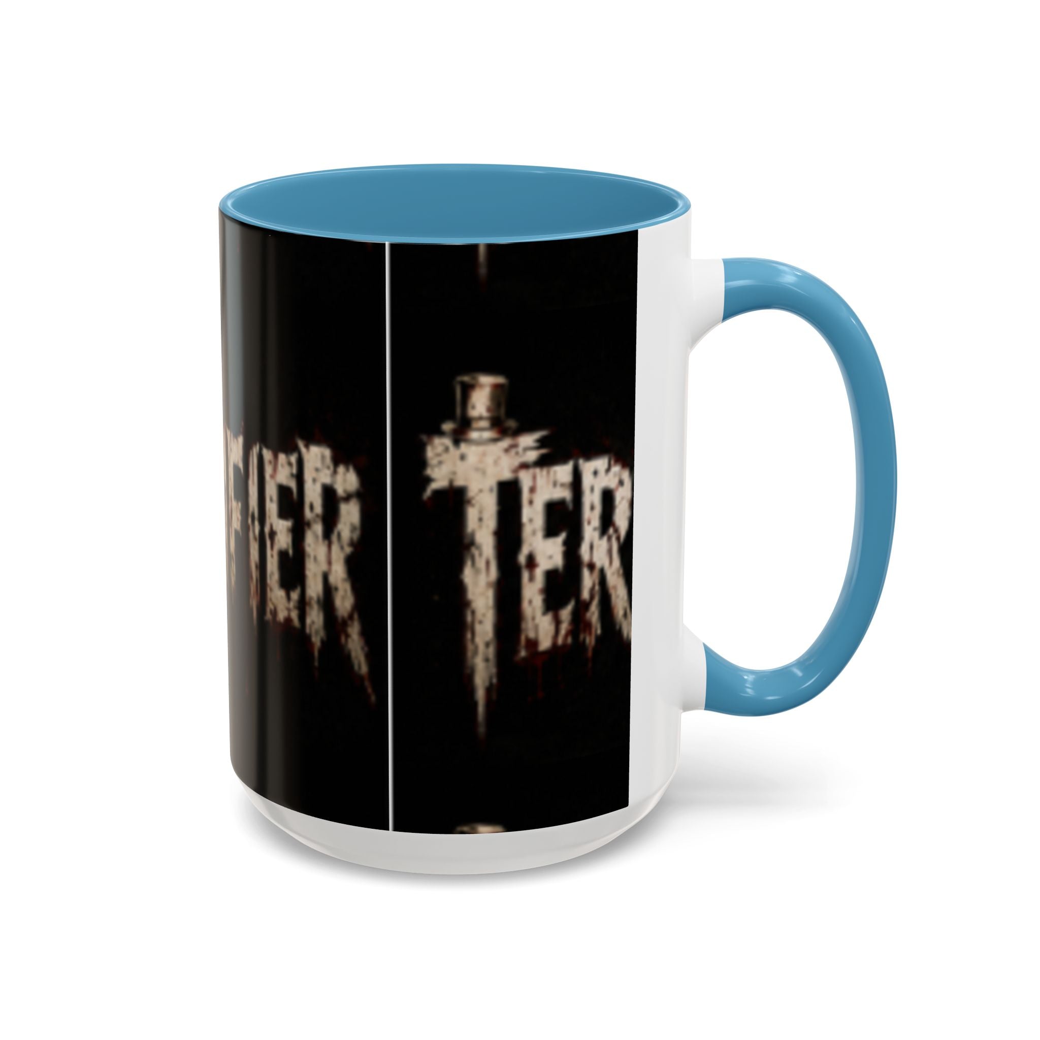 Terrified Horror Accent Coffee Mug — Gothic Scary Text Design (11/15 oz)