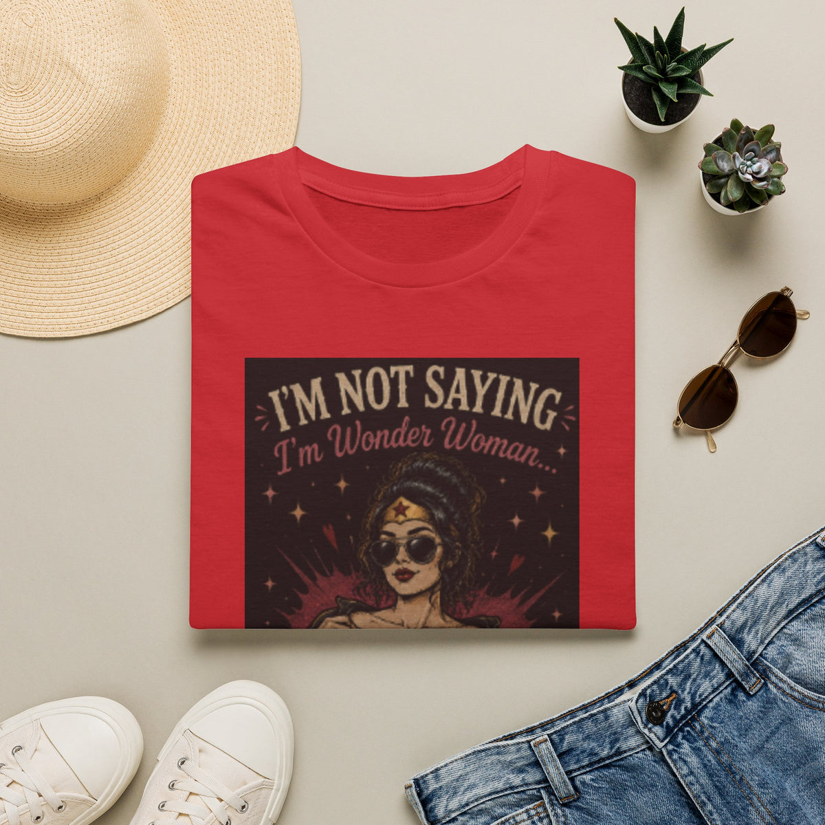 Wonder Woman Vintage Tee — “I’m Not Saying I’m Wonder Woman” Graphic T-Shirt