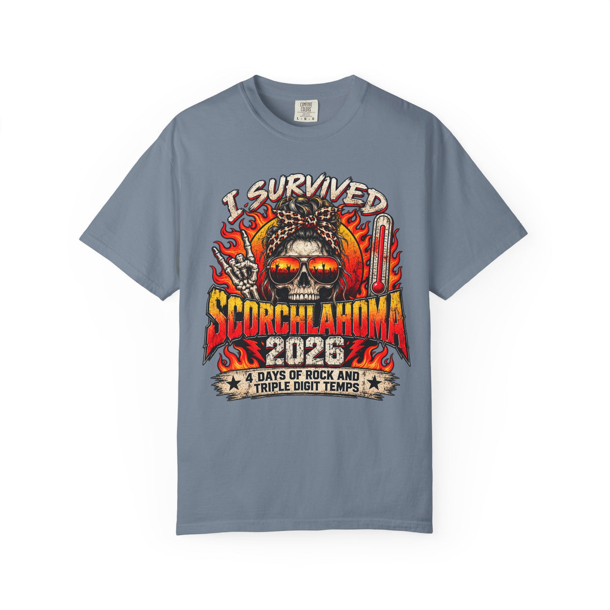 I Survived Scorchlahoma 2025 T-Shirt — Rock Festival Skull & Flames Souvenir