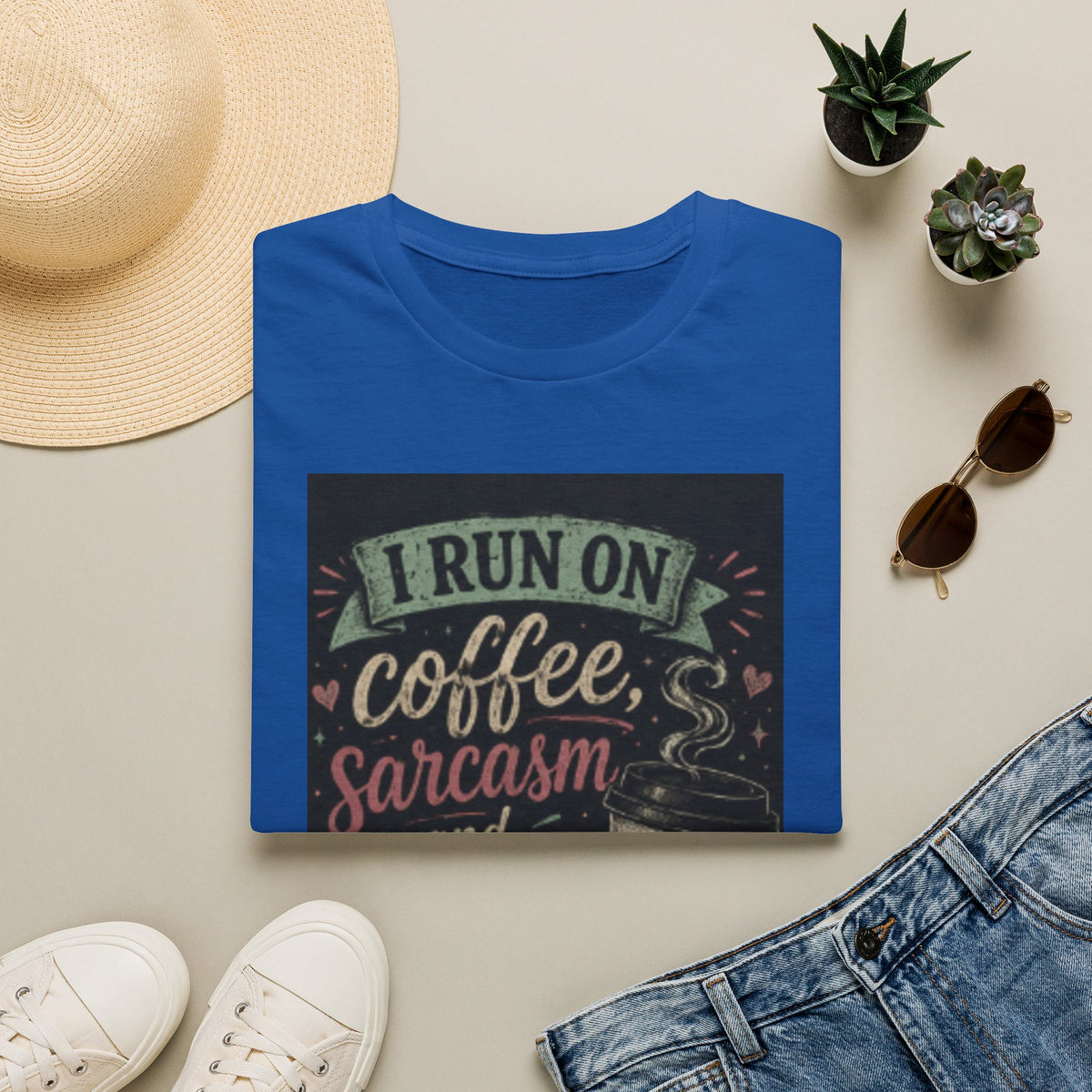 Coffee & Sarcasm T‑Shirt — “I Run On Coffee, Sarcasm and Poor Impulse Control”