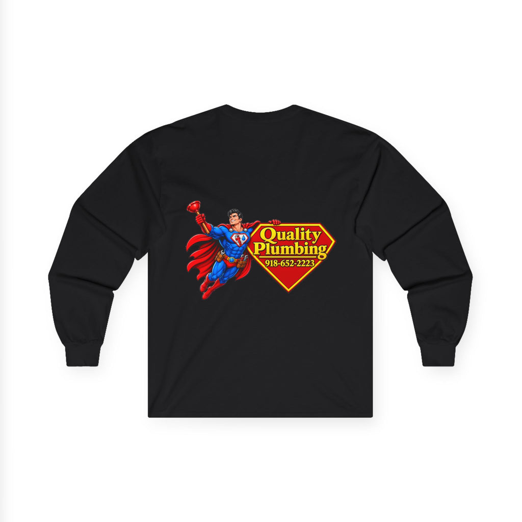 Super Plumber Long Sleeve Tee — "Home of the Super Plumber" Plumbing Hero Shirt