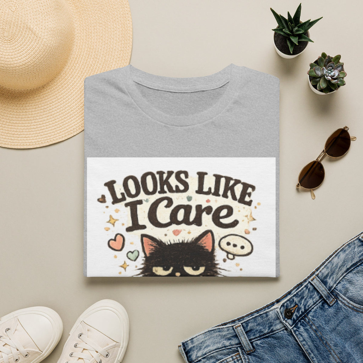 Looks Like I Care Cat T-Shirt — Funny Sarcastic Cat Tee