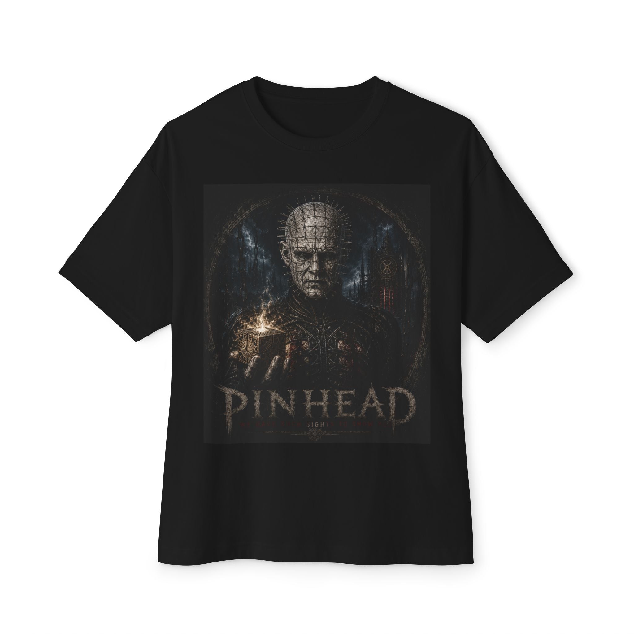 Pinhead horror shirt demon hellraiser Unisex Oversized Boxy Tee