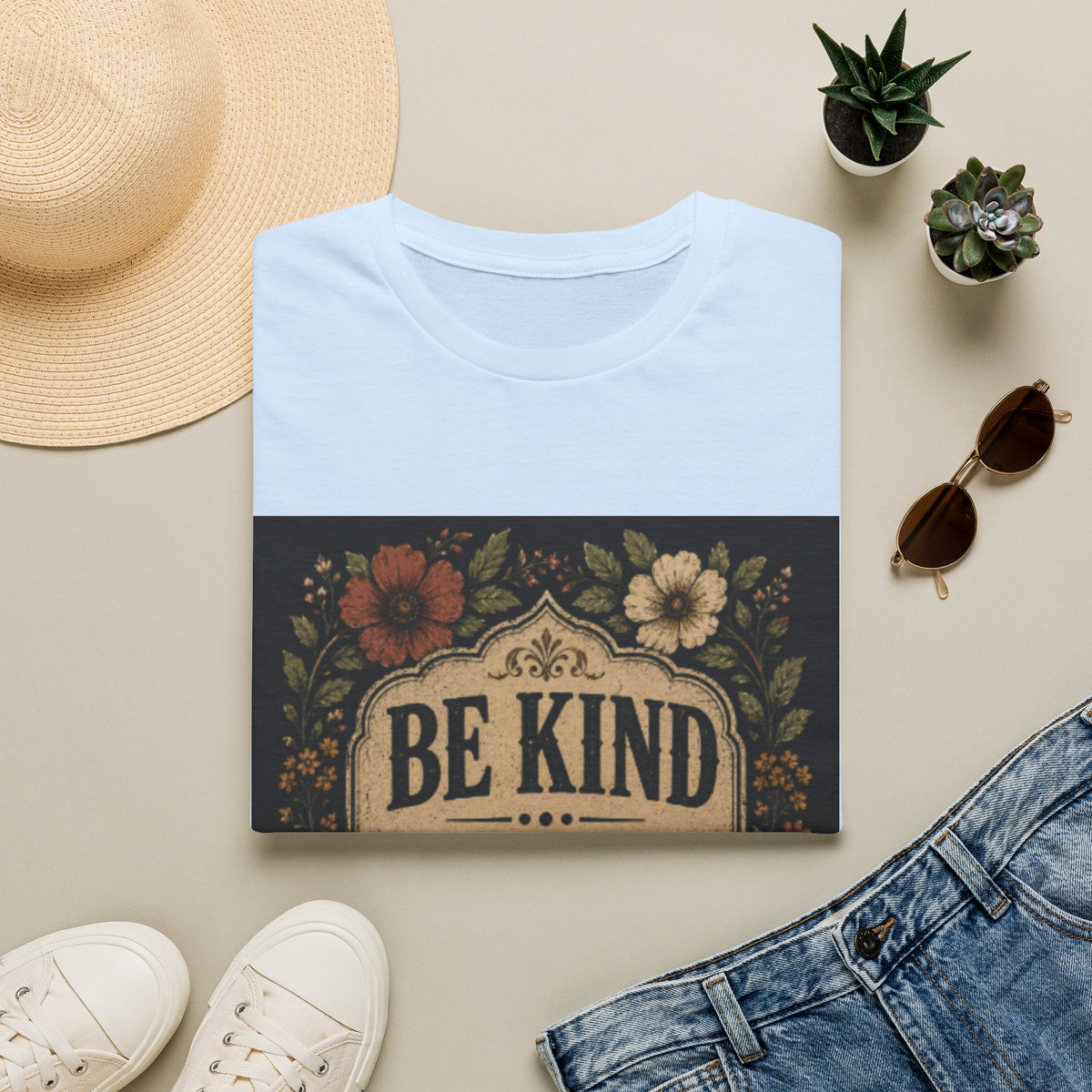 Be Kind Floral T-Shirt – Vintage Inspirational Graphic Tee