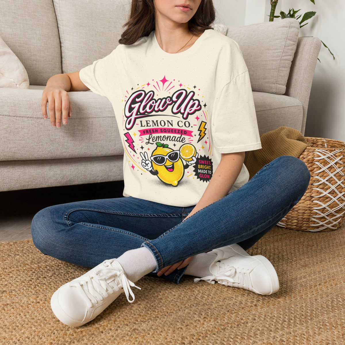Glow Up Lemon Co. T-Shirt — Retro Cute Lemonade Graphic Tee