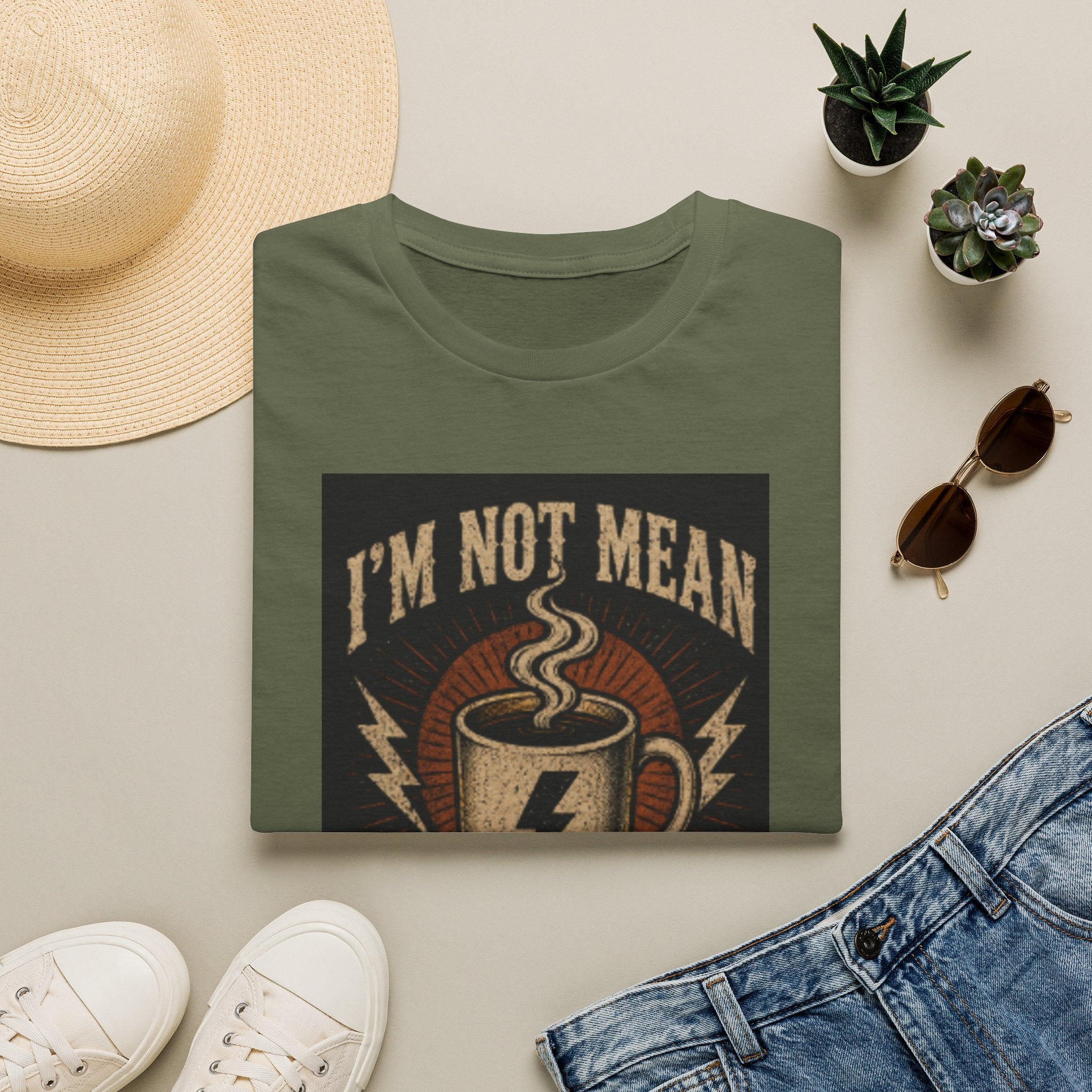 Coffee & Sass T‑Shirt — "I'm Not Mean, I'm Just Operating on Low Patience and High Expectations"
