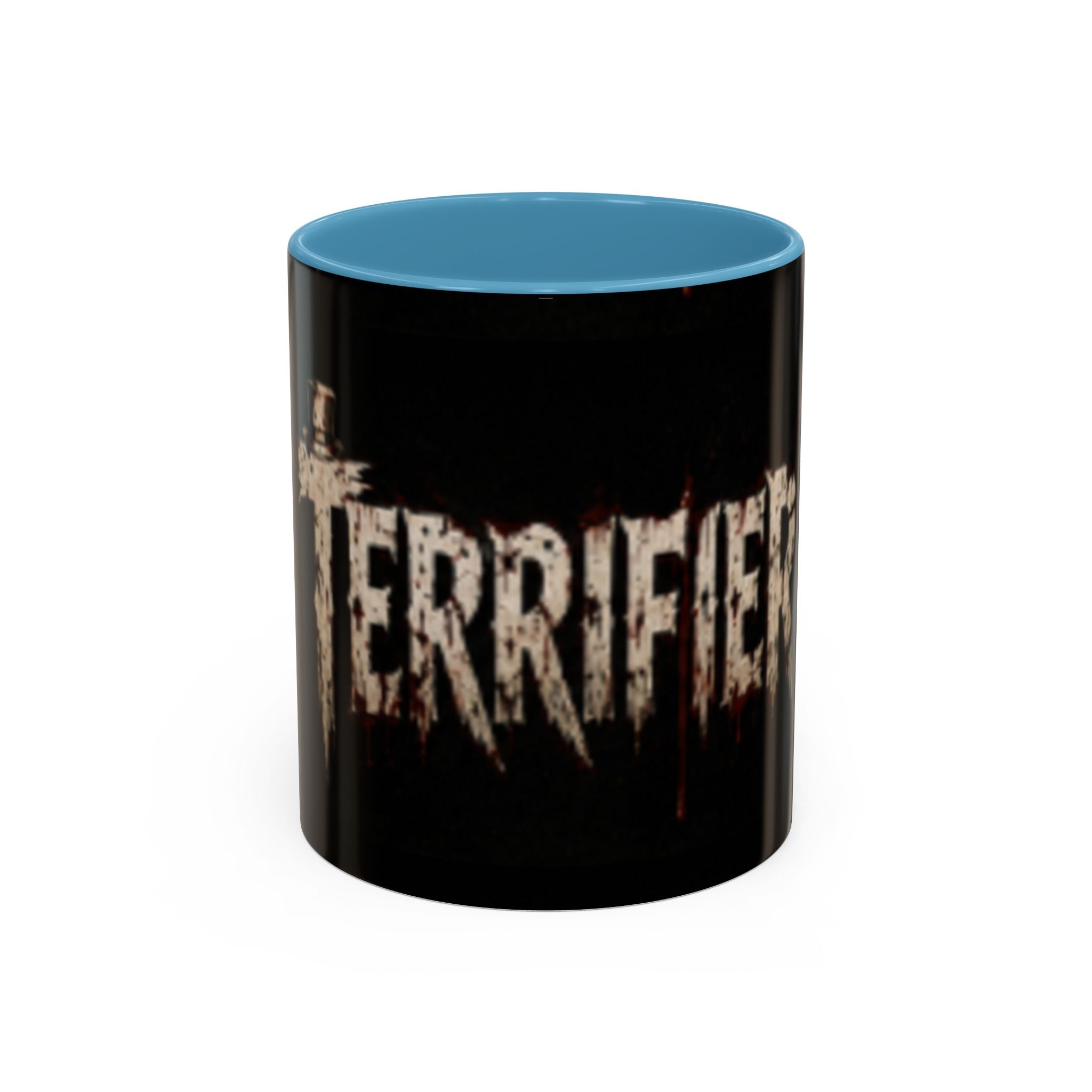 Terrified Horror Accent Coffee Mug — Gothic Scary Text Design (11/15 oz)
