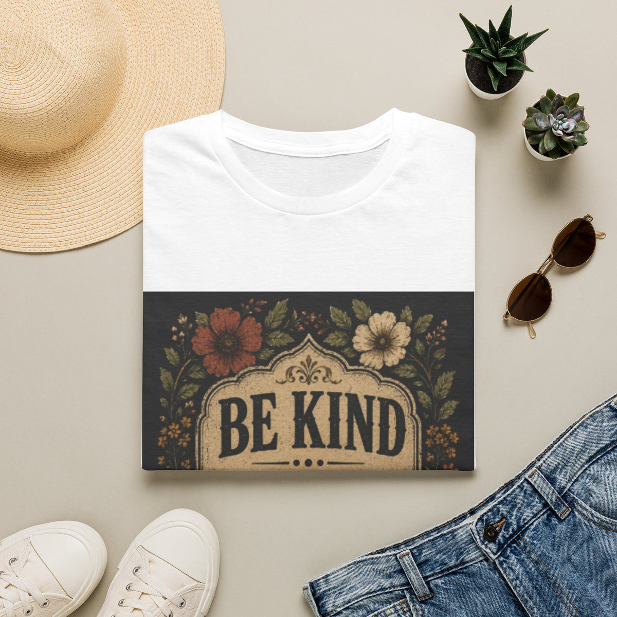 Be Kind Floral T-Shirt – Vintage Inspirational Graphic Tee