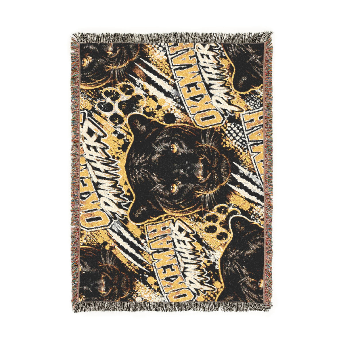 Cleveland Panthers Woven Throw Blanket — Retro Black Panther Team Pride
