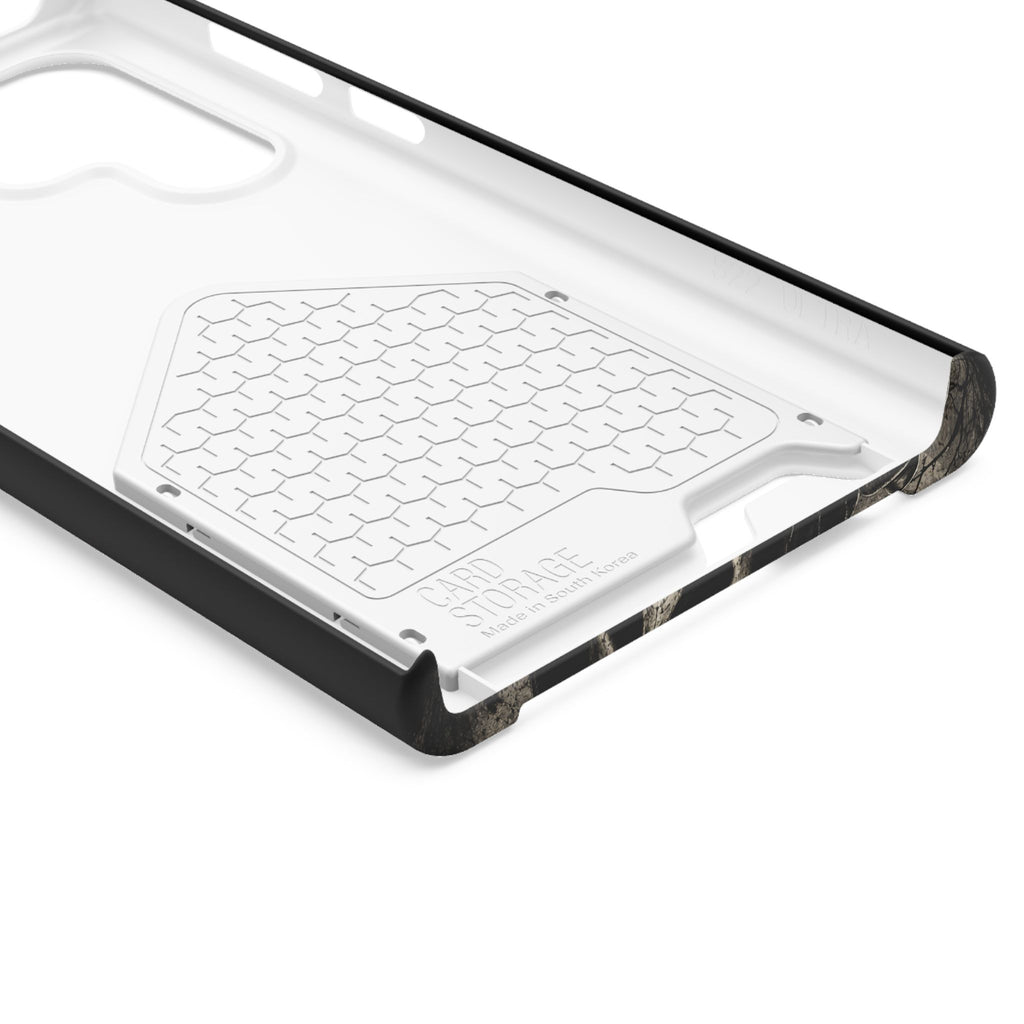 Ghostface Phone Case with Card Holder — Horror Movie Scream Mask Design