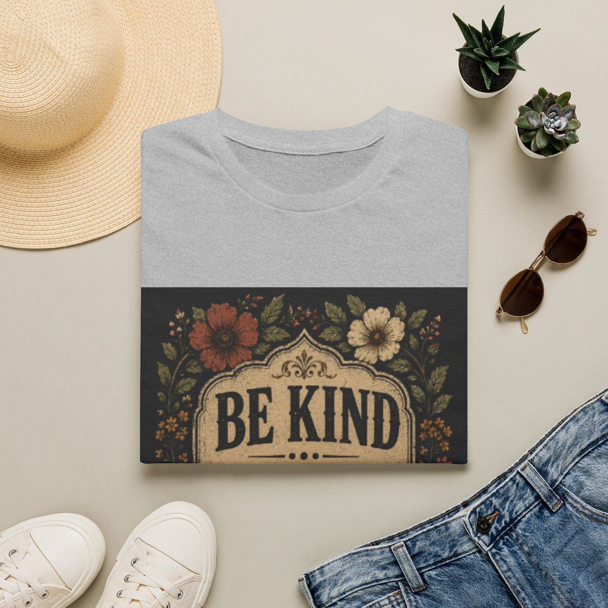 Be Kind Floral T-Shirt – Vintage Inspirational Graphic Tee