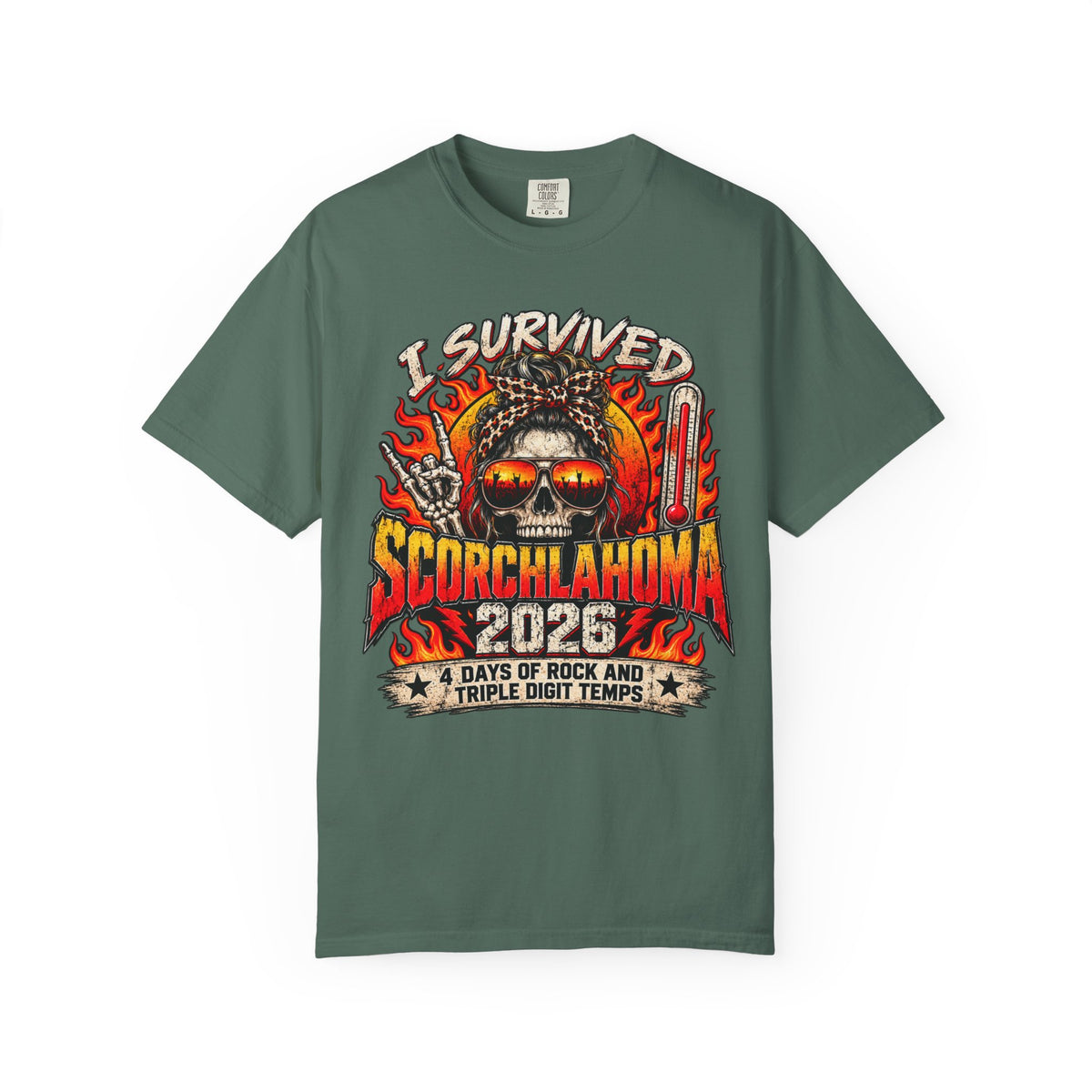 I Survived Scorchlahoma 2025 T-Shirt — Rock Festival Skull & Flames Souvenir