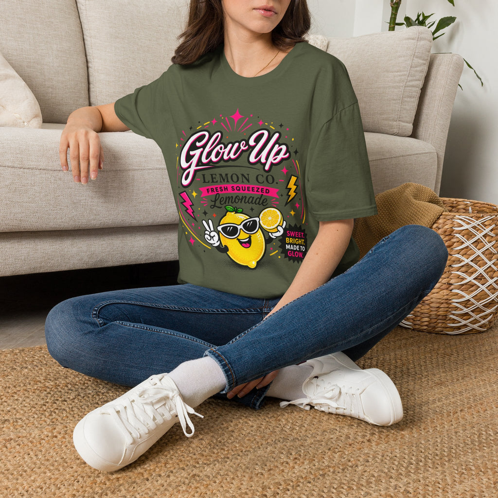 Glow Up Lemon Co. T-Shirt — Retro Cute Lemonade Graphic Tee