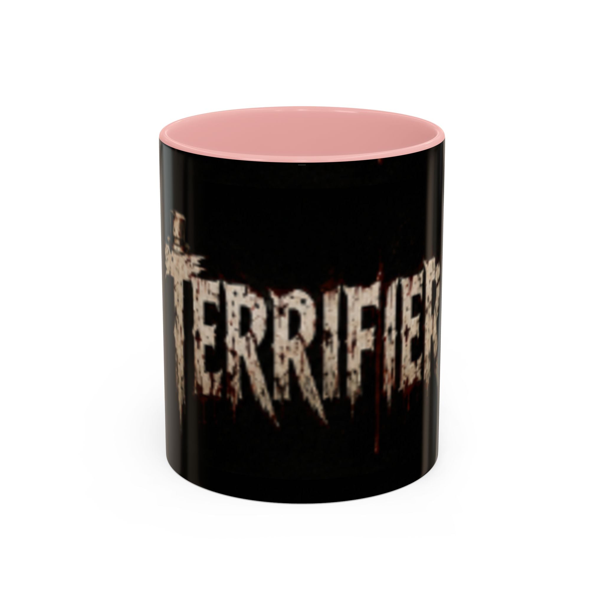Terrified Horror Accent Coffee Mug — Gothic Scary Text Design (11/15 oz)