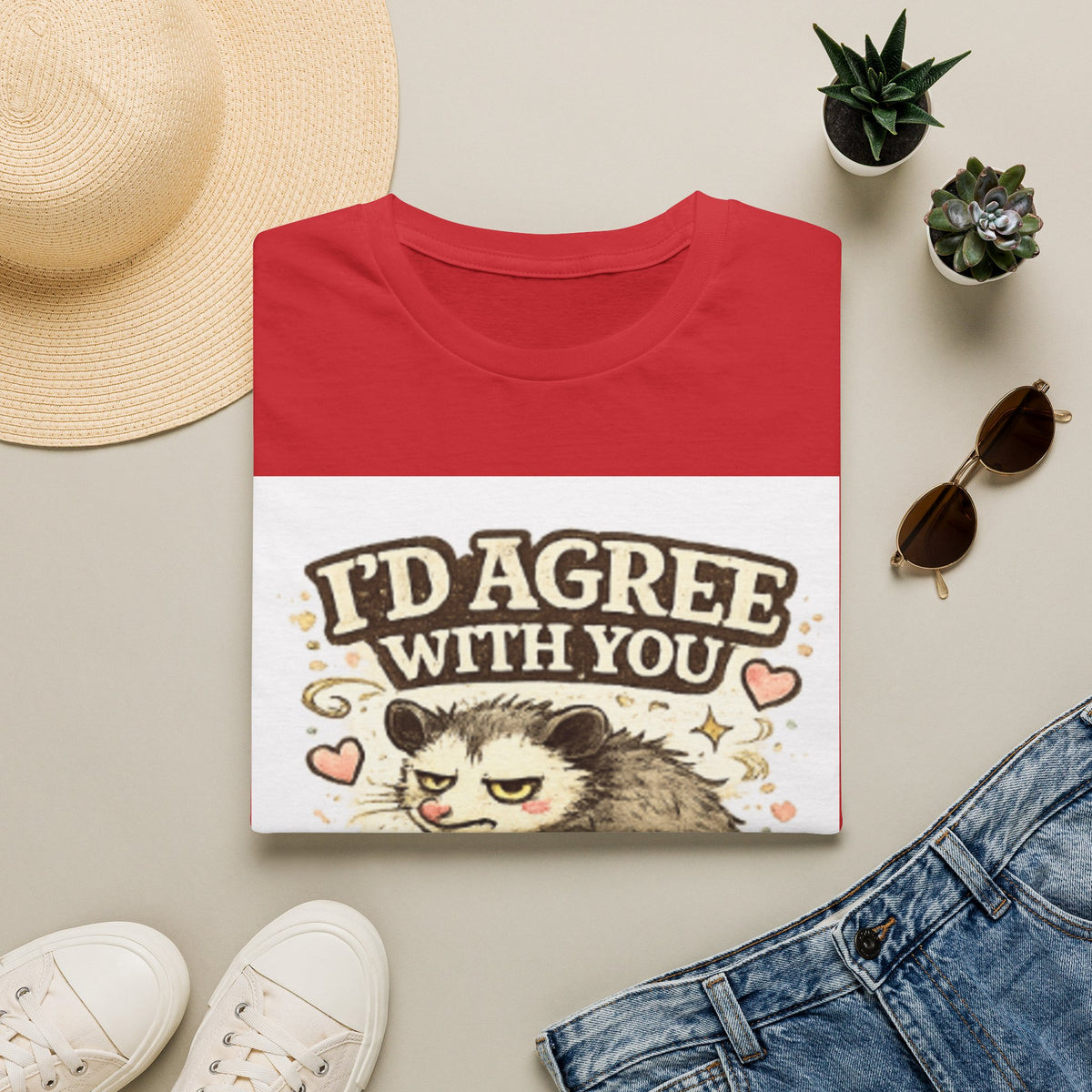 I'd Agree With You T-Shirt — Funny Grumpy Cat Quote Tee