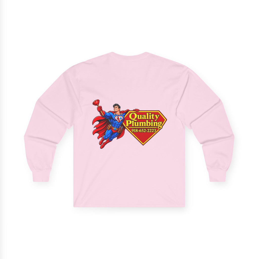 Super Plumber Long Sleeve Tee — "Home of the Super Plumber" Plumbing Hero Shirt