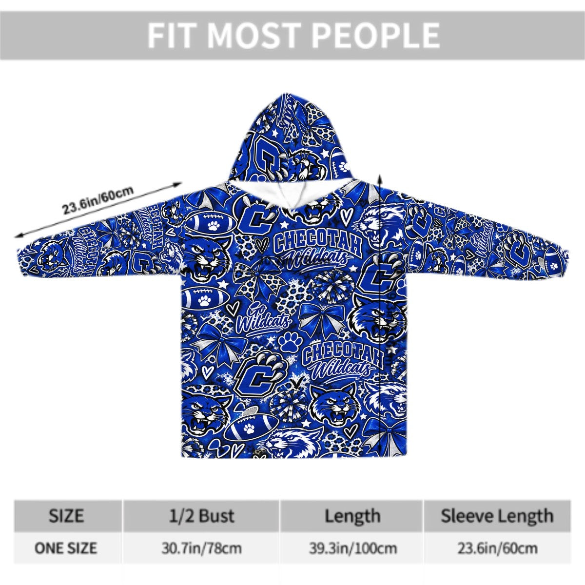 Adult Blanket Hoodie Checotah Ctown