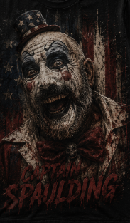 Horror Clown Graphic T-Shirt — Creepy American Flag Scary Face Tee