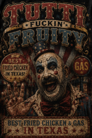 Tutti Fuckin' Frutti Skull Graphic T-Shirt — Retro Horror Rock Tee